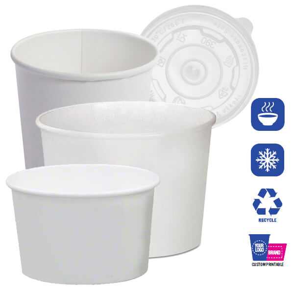 Wholesale Distributor for Double-Poly Paper Food Containers and Lids Hot/Cold  - Texas Specialty Beverage