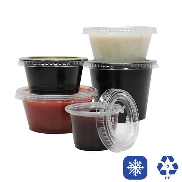 GOURMEX 1.5oz Clear Plastic Containers With Lids Portion Cups