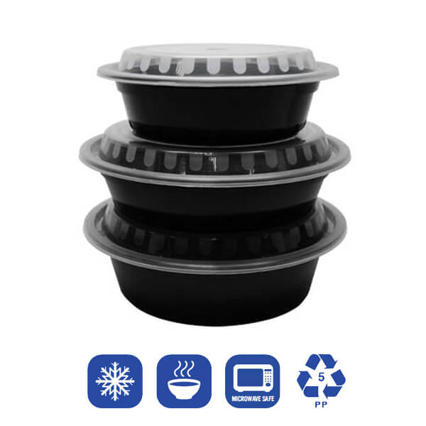 PP Injection-Molded Round Food Containers With Lids
